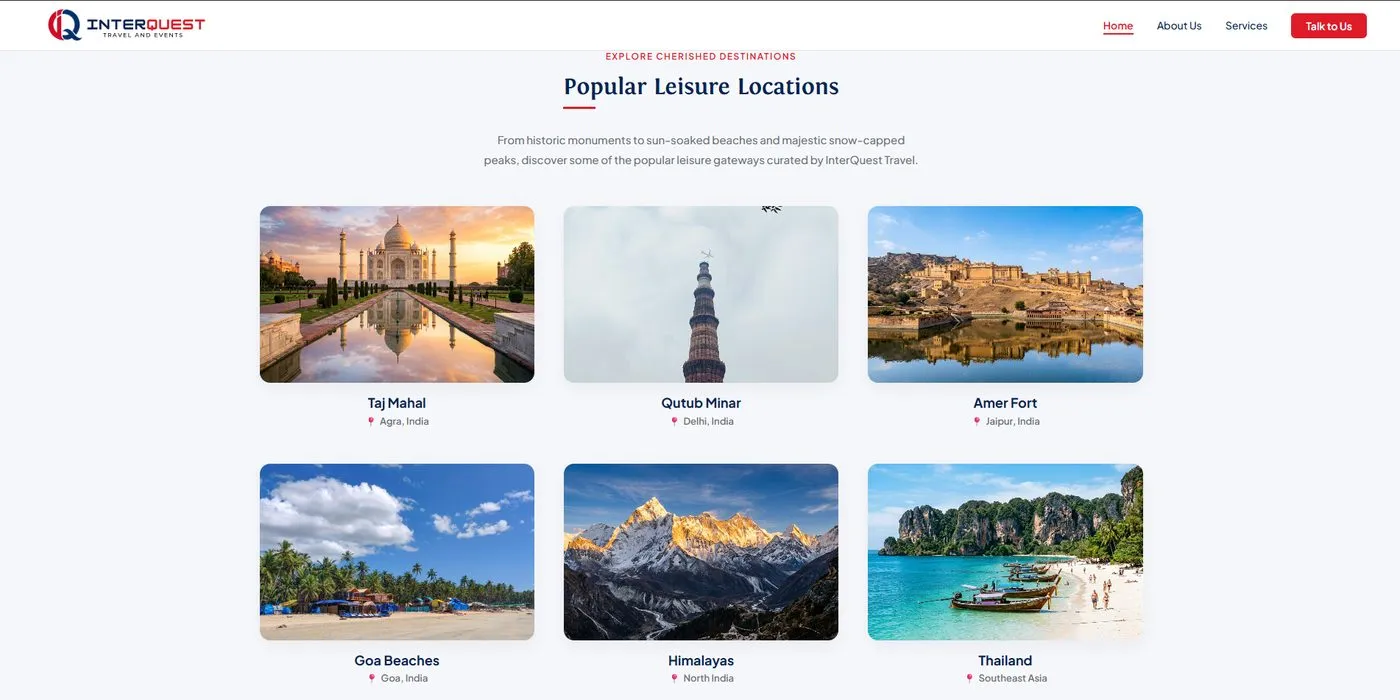 InterQuest Travel web & automation work by Red Dot Consultancy, sample 1