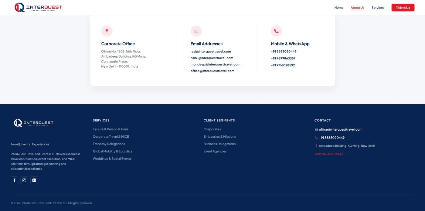 InterQuest Travel web & automation work by Red Dot Consultancy, sample 3