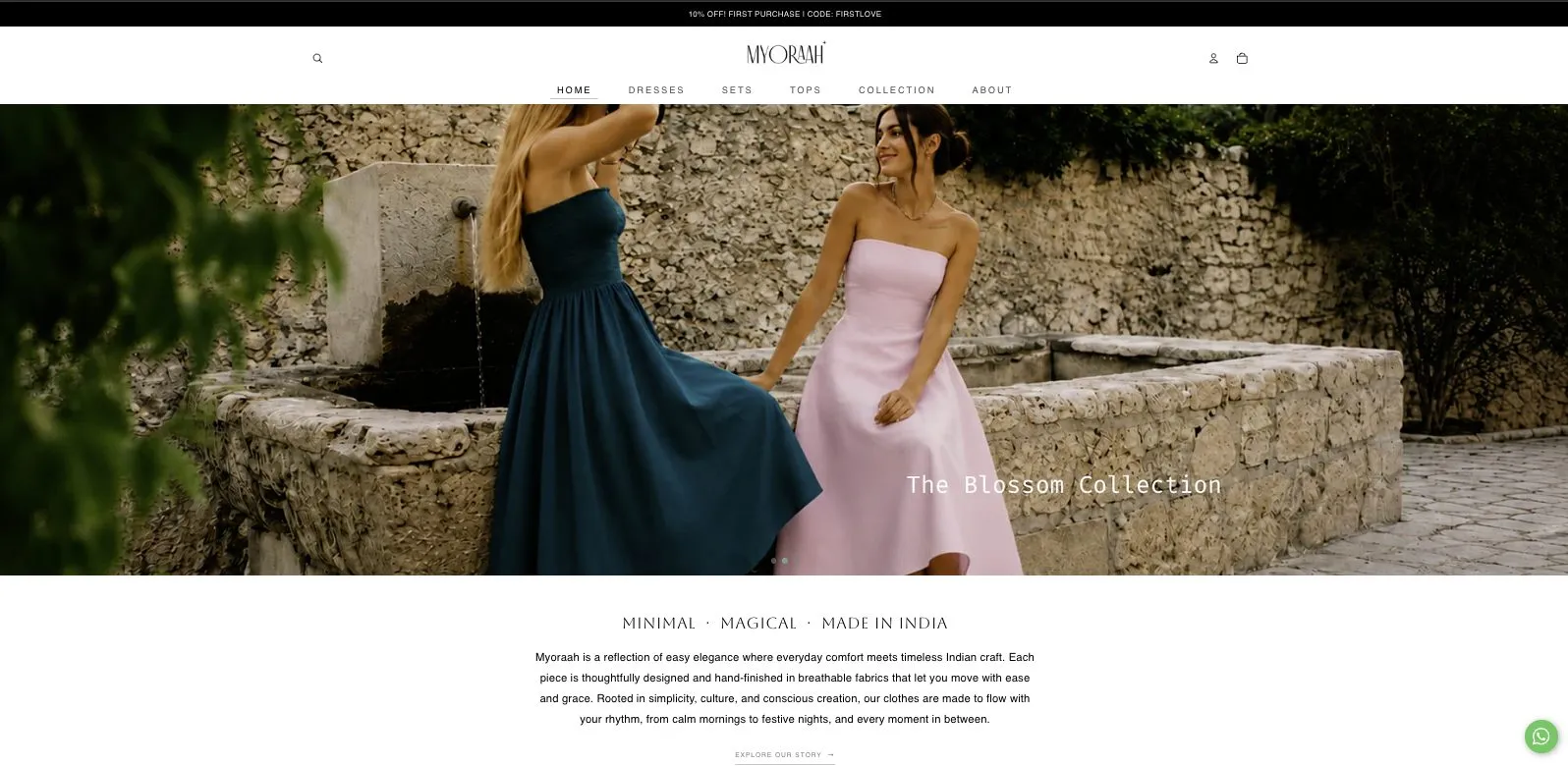 E-commerce site for Myoraah